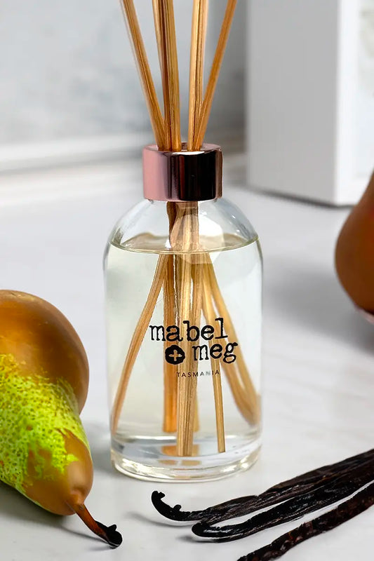 Reed Diffuser by Mabel + Meg in French Pear & Vanilla detailed view