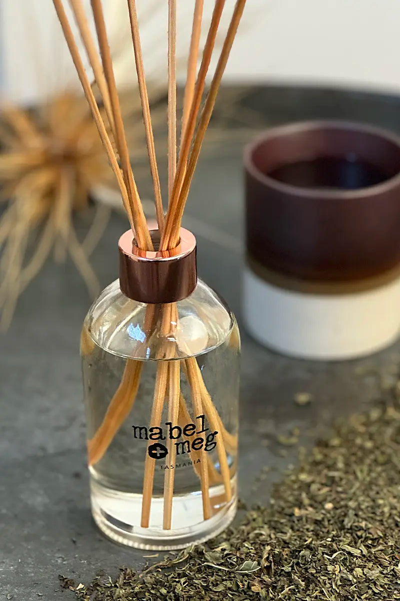 Reed Diffuser by Mabel + Meg - Green Tea & Lemongrass 3/4 view